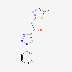 molecular formula C12H10N6OS B2596189 N-(5-methylthiazol-2-yl)-2-phenyl-2H-tetrazole-5-carboxamide CAS No. 1396877-11-4