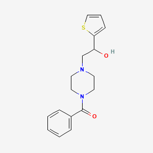 molecular formula C17H20N2O2S B2596191 (4-(2-Hydroxy-2-(thiophen-2-yl)ethyl)piperazin-1-yl)(phenyl)methanone CAS No. 1396766-74-7