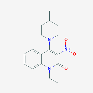 molecular formula C17H21N3O3 B2596198 1-ethyl-4-(4-methylpiperidin-1-yl)-3-nitroquinolin-2(1H)-one CAS No. 500198-48-1