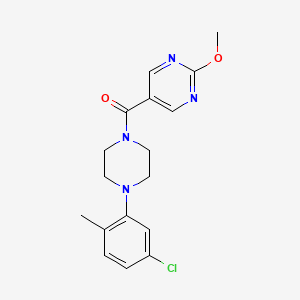 molecular formula C17H19ClN4O2 B2596203 [4-(5-Chloro-2-methylphenyl)piperazino](2-methoxy-5-pyrimidinyl)methanone CAS No. 1251552-60-9