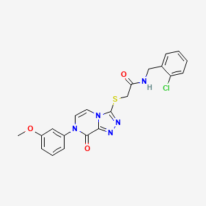 molecular formula C21H18ClN5O3S B2596215 N-(2-氯苄基)-2-((7-(3-甲氧苯基)-8-氧代-7,8-二氢-[1,2,4]三唑并[4,3-a]哒嗪-3-基)硫代)乙酰胺 CAS No. 1223787-38-9