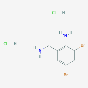 molecular formula C7H10Br2Cl2N2 B2596221 2-(氨甲基)-4,6-二溴苯胺二盐酸盐 CAS No. 2126178-89-8