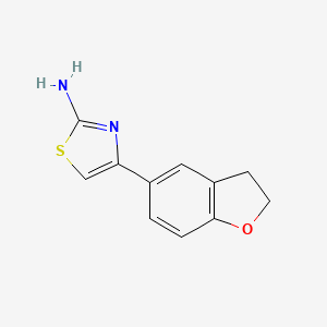 molecular formula C11H10N2OS B2596222 4-(2,3-Dihydro-1-benzofuran-5-yl)-1,3-thiazol-2-amine CAS No. 436151-87-0