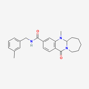 molecular formula C23H27N3O2 B2596238 5-methyl-N-(3-methylbenzyl)-12-oxo-5,5a,6,7,8,9,10,12-octahydroazepino[2,1-b]quinazoline-3-carboxamide CAS No. 1775360-09-2