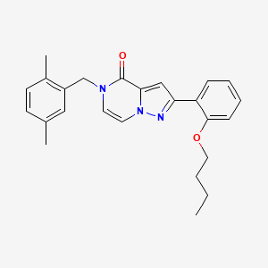 molecular formula C25H27N3O2 B2596239 2-(2-butoxyphenyl)-5-(2,5-dimethylbenzyl)pyrazolo[1,5-a]pyrazin-4(5H)-one CAS No. 1359487-58-3