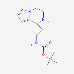 molecular formula C15H23N3O2 B2596242 tert-butyl N-{3',4'-dihydro-2'H-spiro[cyclobutane-1,1'-pyrrolo[1,2-a]pyrazine]-3-yl}carbamate CAS No. 1909309-49-4