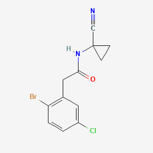 molecular formula C12H10BrClN2O B2596252 2-(2-Bromo-5-chlorophenyl)-N-(1-cyanocyclopropyl)acetamide CAS No. 1935790-63-8