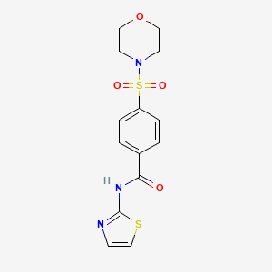 molecular formula C14H15N3O4S2 B2596257 4-(morpholinosulfonyl)-N-(thiazol-2-yl)benzamide CAS No. 300712-71-4