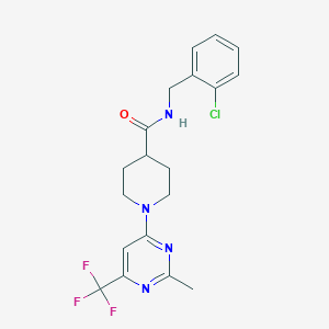 molecular formula C19H20ClF3N4O B2596261 N-(2-chlorobenzyl)-1-[2-methyl-6-(trifluoromethyl)-4-pyrimidinyl]-4-piperidinecarboxamide CAS No. 1775547-42-6
