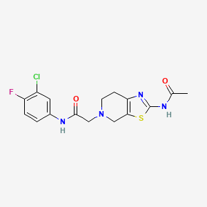 2-(2-acetamido-6,7-dihydrothiazolo[5,4-c]pyridin-5(4H)-yl)-N-(3-chloro-4-fluorophenyl)acetamide