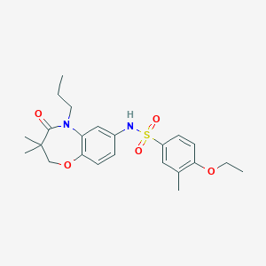 molecular formula C23H30N2O5S B2596269 N-(3,3-dimethyl-4-oxo-5-propyl-2,3,4,5-tetrahydrobenzo[b][1,4]oxazepin-7-yl)-4-ethoxy-3-methylbenzenesulfonamide CAS No. 922056-94-8