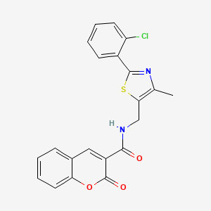 N-((2-(2-chlorophenyl)-4-methylthiazol-5-yl)methyl)-2-oxo-2H-chromene-3-carboxamide