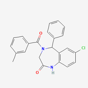 molecular formula C23H19ClN2O2 B2596271 7-chloro-4-(3-methylbenzoyl)-5-phenyl-4,5-dihydro-1H-benzo[e][1,4]diazepin-2(3H)-one CAS No. 312606-36-3