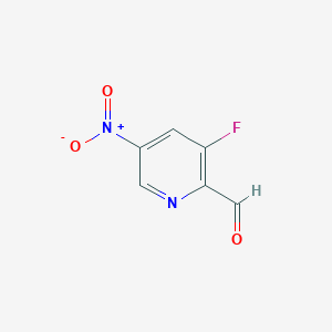 molecular formula C6H3FN2O3 B2596277 3-Fluoro-5-nitropicolinaldehyde CAS No. 1289114-02-8