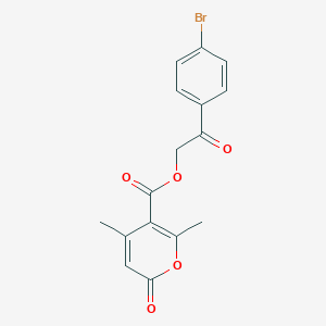 molecular formula C16H13BrO5 B259628 2-(4-bromophenyl)-2-oxoethyl 4,6-dimethyl-2-oxo-2H-pyran-5-carboxylate 