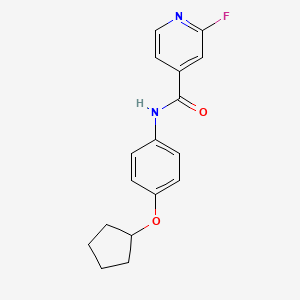 molecular formula C17H17FN2O2 B2596282 N-(4-环戊氧基苯基)-2-氟吡啶-4-甲酰胺 CAS No. 1241314-76-0