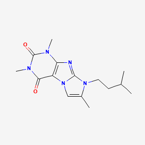 molecular formula C15H21N5O2 B2596284 2,4,7-三甲基-6-(3-甲基丁基)嘌呤[7,8-a]咪唑-1,3-二酮 CAS No. 31488-06-9