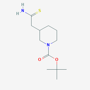 molecular formula C12H22N2O2S B2596288 叔丁基3-(2-氨基-2-硫代乙基)哌啶-1-甲酸酯 CAS No. 1260667-06-8