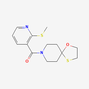 molecular formula C14H18N2O2S2 B2596289 (2-(甲硫基)吡啶-3-基)(1-氧杂-4-噻-8-氮杂螺[4.5]癸-8-基)甲烷酮 CAS No. 1396558-71-6