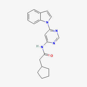 molecular formula C19H20N4O B2596290 N-(6-(1H-吲哚-1-基)嘧啶-4-基)-2-环戊基乙酰胺 CAS No. 1428355-71-8