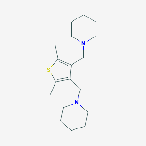 molecular formula C18H30N2S B259630 Thiophene, 2,5-dimethyl-3,4-di[(1-piperidinyl)methyl]- 