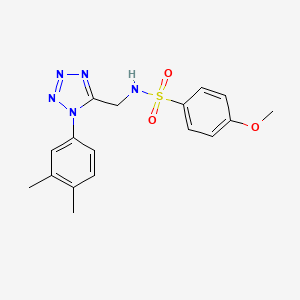 molecular formula C17H19N5O3S B2596303 N-((1-(3,4-二甲苯基)-1H-四唑-5-基)甲基)-4-甲氧基苯磺酰胺 CAS No. 941875-05-4