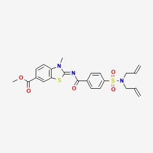 B2596305 (E)-methyl 2-((4-(N,N-diallylsulfamoyl)benzoyl)imino)-3-methyl-2,3-dihydrobenzo[d]thiazole-6-carboxylate CAS No. 850909-21-6