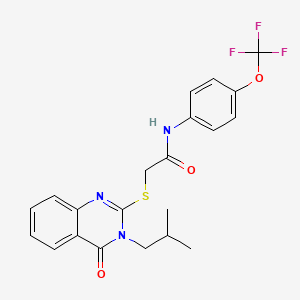molecular formula C21H20F3N3O3S B2596308 2-[(3-异丁基-4-氧代-3,4-二氢-2-喹唑啉基)硫代]-N-[4-(三氟甲氧基)苯基]乙酰胺 CAS No. 882083-32-1