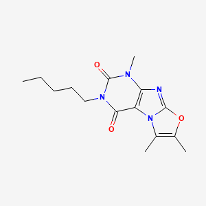 molecular formula C15H20N4O3 B2596312 1,6,7-三甲基-3-戊氧杂唑并[2,3-f]嘌呤-2,4(1H,3H)-二酮 CAS No. 899997-36-5