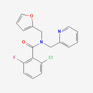 B2596313 2-chloro-6-fluoro-N-(furan-2-ylmethyl)-N-(pyridin-2-ylmethyl)benzamide CAS No. 1334375-97-1