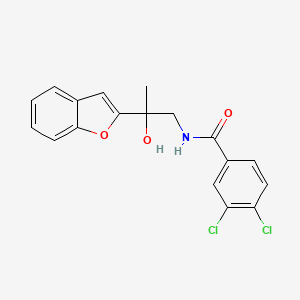 molecular formula C18H15Cl2NO3 B2596316 N-(2-(苯并呋喃-2-基)-2-羟基丙基)-3,4-二氯苯甲酰胺 CAS No. 2034441-22-8