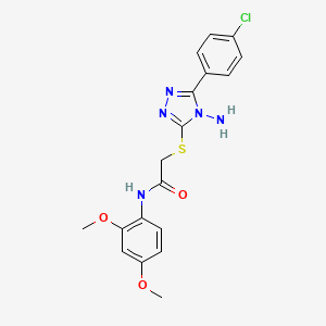 molecular formula C18H18ClN5O3S B2596321 2-[[4-amino-5-(4-chlorophenyl)-1,2,4-triazol-3-yl]sulfanyl]-N-(2,4-dimethoxyphenyl)acetamide CAS No. 840479-94-9