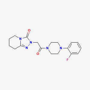 molecular formula C18H22FN5O2 B2596326 2-{2-[4-(2-fluorophenyl)piperazin-1-yl]-2-oxoethyl}-5,6,7,8-tetrahydro[1,2,4]triazolo[4,3-a]pyridin-3(2H)-one CAS No. 1775460-63-3