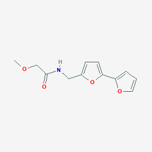 molecular formula C12H13NO4 B2596330 N-([2,2'-bifuran]-5-ylmethyl)-2-methoxyacetamide CAS No. 2034563-00-1