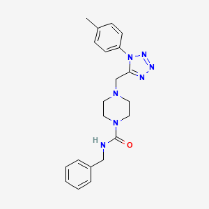 molecular formula C21H25N7O B2596336 N-benzyl-4-((1-(p-tolyl)-1H-tetrazol-5-yl)methyl)piperazine-1-carboxamide CAS No. 1049364-84-2