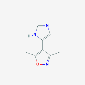 molecular formula C8H9N3O B2596346 4-(1H-Imidazol-5-yl)-3,5-dimethyl-1,2-oxazole CAS No. 2224269-57-0