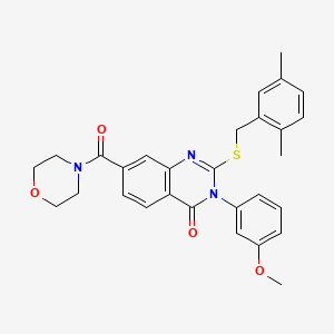 2-((2,5-dimethylbenzyl)thio)-3-(3-methoxyphenyl)-7-(morpholine-4-carbonyl)quinazolin-4(3H)-one