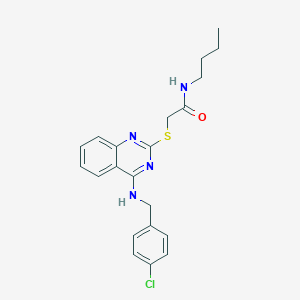 N-butyl-2-((4-((4-chlorobenzyl)amino)quinazolin-2-yl)thio)acetamide
