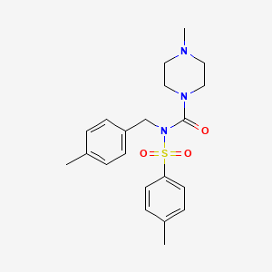 molecular formula C21H27N3O3S B2596357 4-甲基-N-(4-甲基苄基)-N-甲苯磺酰哌嗪-1-甲酰胺 CAS No. 887196-86-3