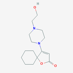 molecular formula C15H24N2O3 B259636 4-[4-(2-Hydroxyethyl)-1-piperazinyl]-1-oxaspiro[4.5]dec-3-en-2-one 