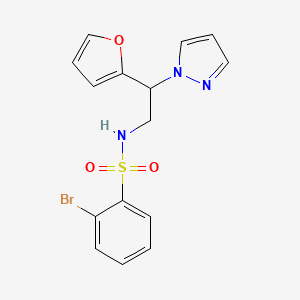 B2596361 2-bromo-N-(2-(furan-2-yl)-2-(1H-pyrazol-1-yl)ethyl)benzenesulfonamide CAS No. 2034439-84-2