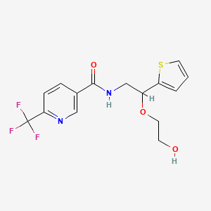 molecular formula C15H15F3N2O3S B2596369 N-(2-(2-羟乙氧基)-2-(噻吩-2-基)乙基)-6-(三氟甲基)烟酰胺 CAS No. 2034303-43-8