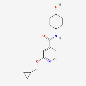 molecular formula C16H22N2O3 B2596377 2-(环丙基甲氧基)-N-(4-羟基环己基)异烟酰胺 CAS No. 2034359-34-5