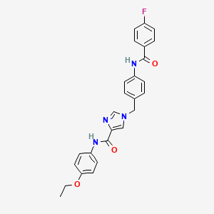 N-(4-ethoxyphenyl)-1-(4-(4-fluorobenzamido)benzyl)-1H-imidazole-4-carboxamide