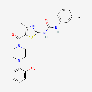 1-(5-(4-(2-Methoxyphenyl)piperazine-1-carbonyl)-4-methylthiazol-2-yl)-3-(m-tolyl)urea