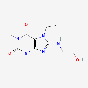 7-ethyl-8-[(2-hydroxyethyl)amino]-1,3-dimethyl-3,7-dihydro-1H-purine-2,6-dione