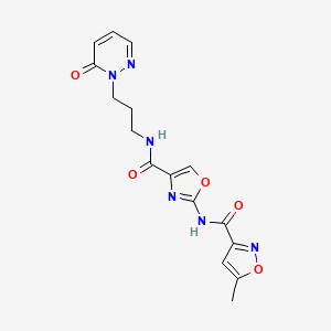 5-methyl-N-(4-((3-(6-oxopyridazin-1(6H)-yl)propyl)carbamoyl)oxazol-2-yl)isoxazole-3-carboxamide