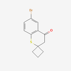 molecular formula C12H11BrOS B2596406 6'-Bromospiro[cyclobutane-1,2'-thiochroman]-4'-one CAS No. 1823873-21-7
