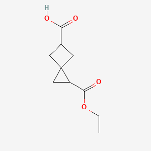 molecular formula C10H14O4 B2596407 1-(ethoxycarbonyl)spiro[2.3]hexane-5-carboxylic acid, Mixture of diastereomers CAS No. 2138521-86-3