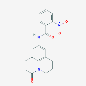 2-nitro-N-(3-oxo-1,2,3,5,6,7-hexahydropyrido[3,2,1-ij]quinolin-9-yl)benzamide